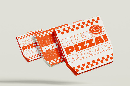 Delivery Pizza Boxes Mockup