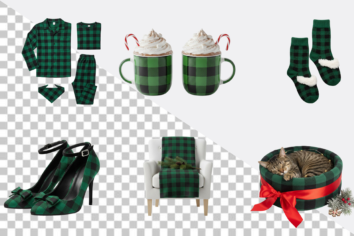 Green Buffalo Plaid Christmas Clipar, an Illustration by SVGArt (Photo 2 of 8)