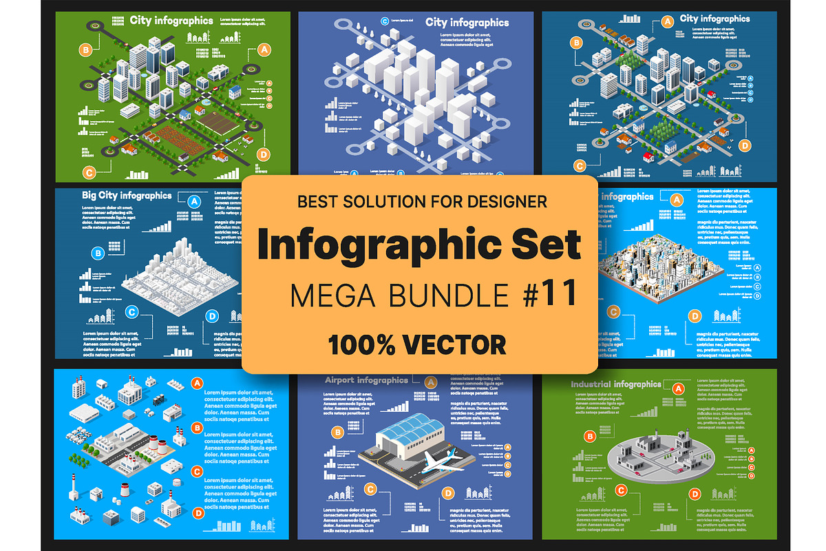 Isometric set infographics concept, an Object Illustration by AlexZeL
