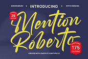 Mention Roberto Modern Brush Font, a Script Font by stylishtype.co (Thumbnail 1 of 20)