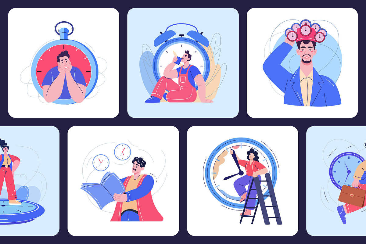 Time Management Illustration Art Set, a Work Illustration by Creative Stall (Photo 6 of 10)