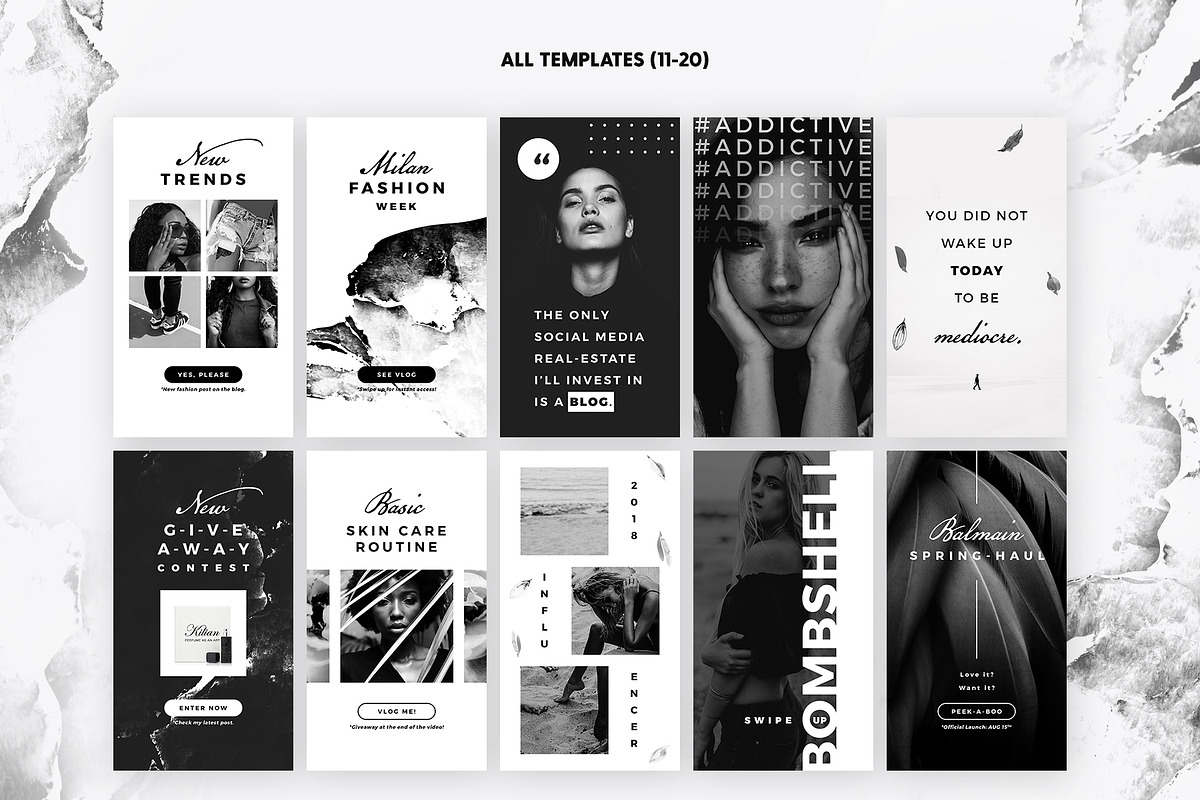 SALE 2in1 Noir Beauty Edition, a Social Media Template by The Wedding Shop (Photo 4 of 15)