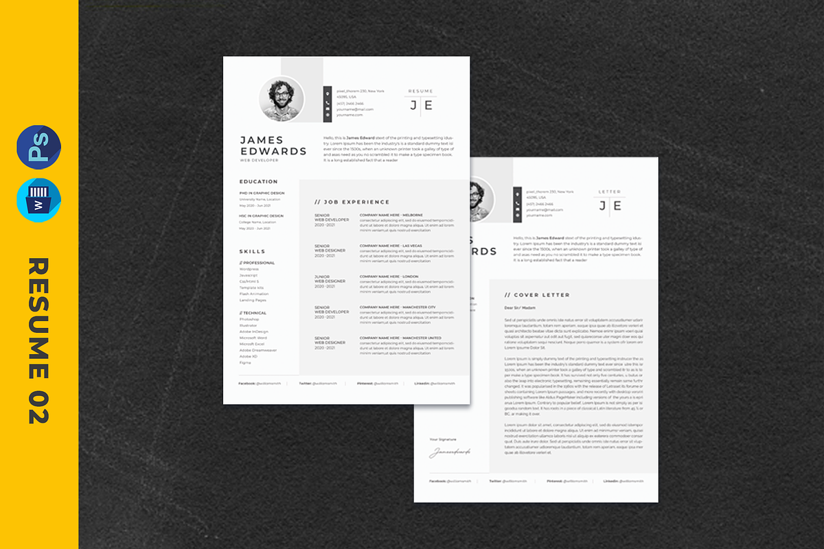 9 in 1 Resume, CV/Curriculum Vitae, a Resume Template by pixel_studio (Photo 3 of 10)
