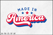 Made In America SVG-Patriotic Retro, an Object Graphic by BeeCraftR (Thumbnail 1 of 5)