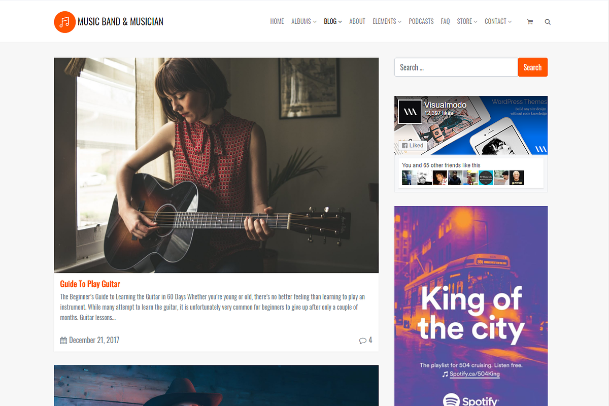 Music Band Musician WordPress Theme, a WordPress Template by Visualmodo (Photo 15 of 18)