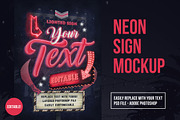 Neon Sign Mockup, a Mockup by MDG (Thumbnail 1 of 4)