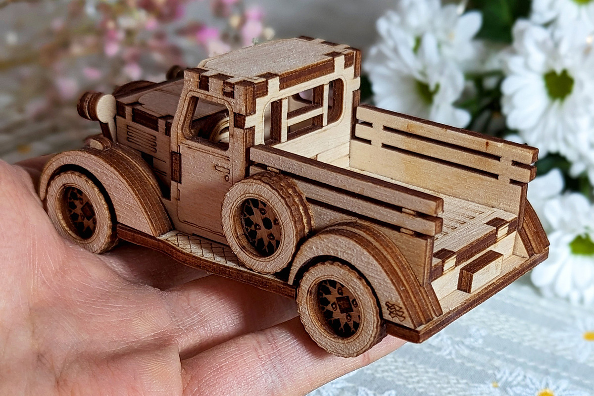 Small Vintage Truck - Laser Cut File, an Object Graphic by VectorPainter (Photo 13 of 21)