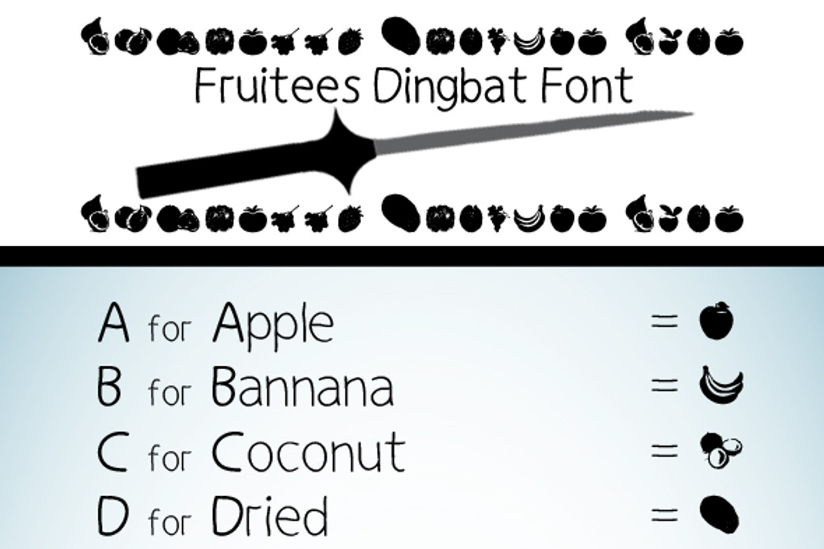 Fruitees Dinbat Font preview 2