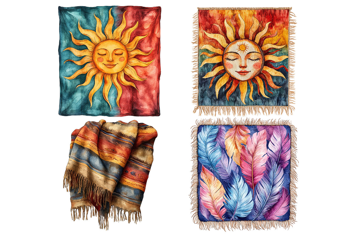 Boho Style Tapestry & Blanket Bundle, an Illustration by Pixels.Craft (Photo 10 of 10)