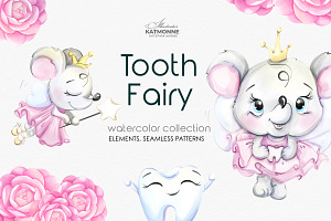 Tooth Fairy Watercolor Clip Art