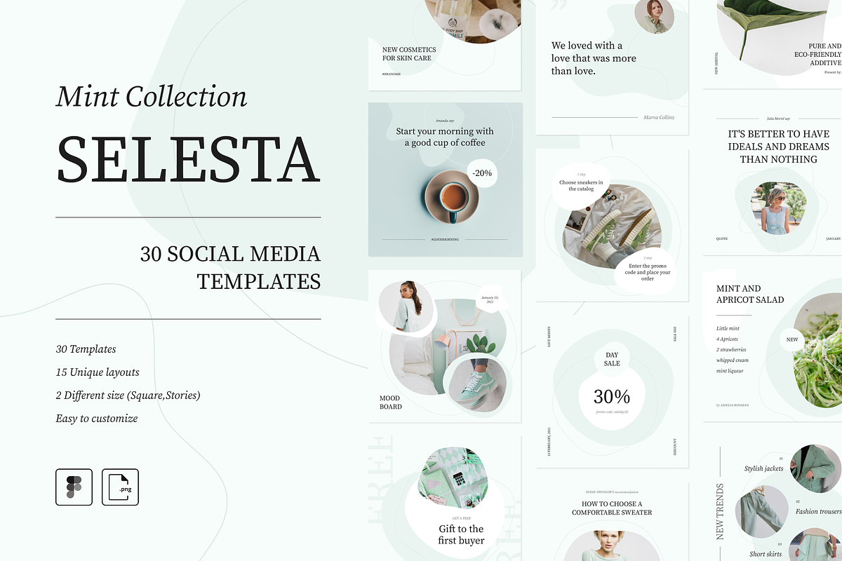Selesta Social Media Bundle, a Social Media Template by Welovegraphics (Photo 4 of 25)