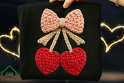 Knitted Valentine Cherry Coquette, an Illustration by Craft Nest (Thumbnail 3 of 6)