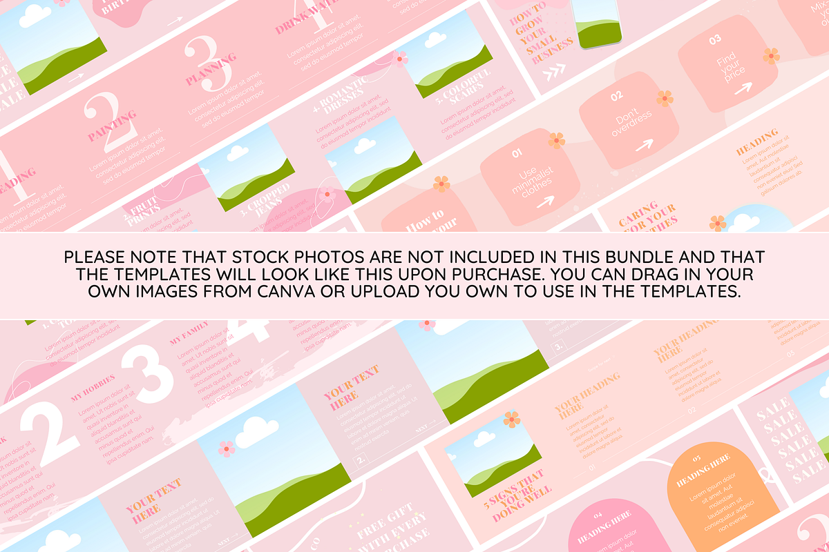 Pastel Instagram Carousel Templates, a Social Media Template by SunshineStudioBoutique (Photo 2 of 10)