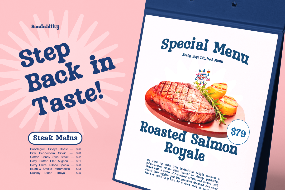 Bolder Hinger - Food Retro Font, a Slab Serif Font by Pandeka Studio (Photo 5 of 9)