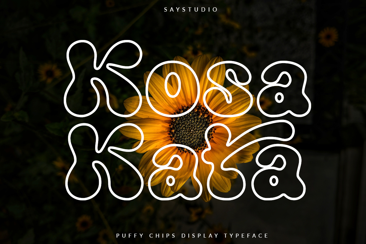 puffy chips retro typeface, a Sans Serif Font by Say Studio (Photo 7 of 15)