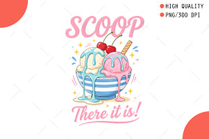 Cute Ice Cream Scoop PNG, a Seasonal Illustration by OK Design