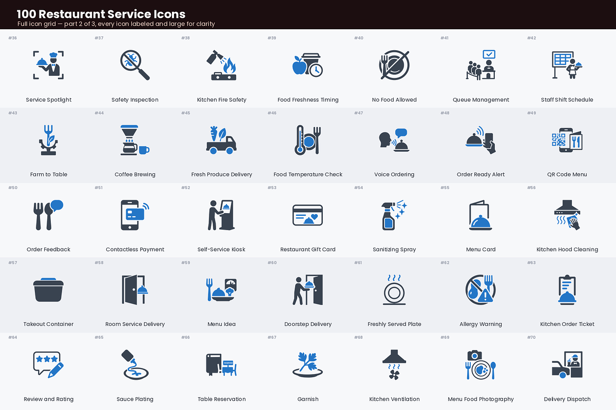 100 Restaurant Service Icons, a Duotone Icon by Symbolic Language (Photo 3 of 5)