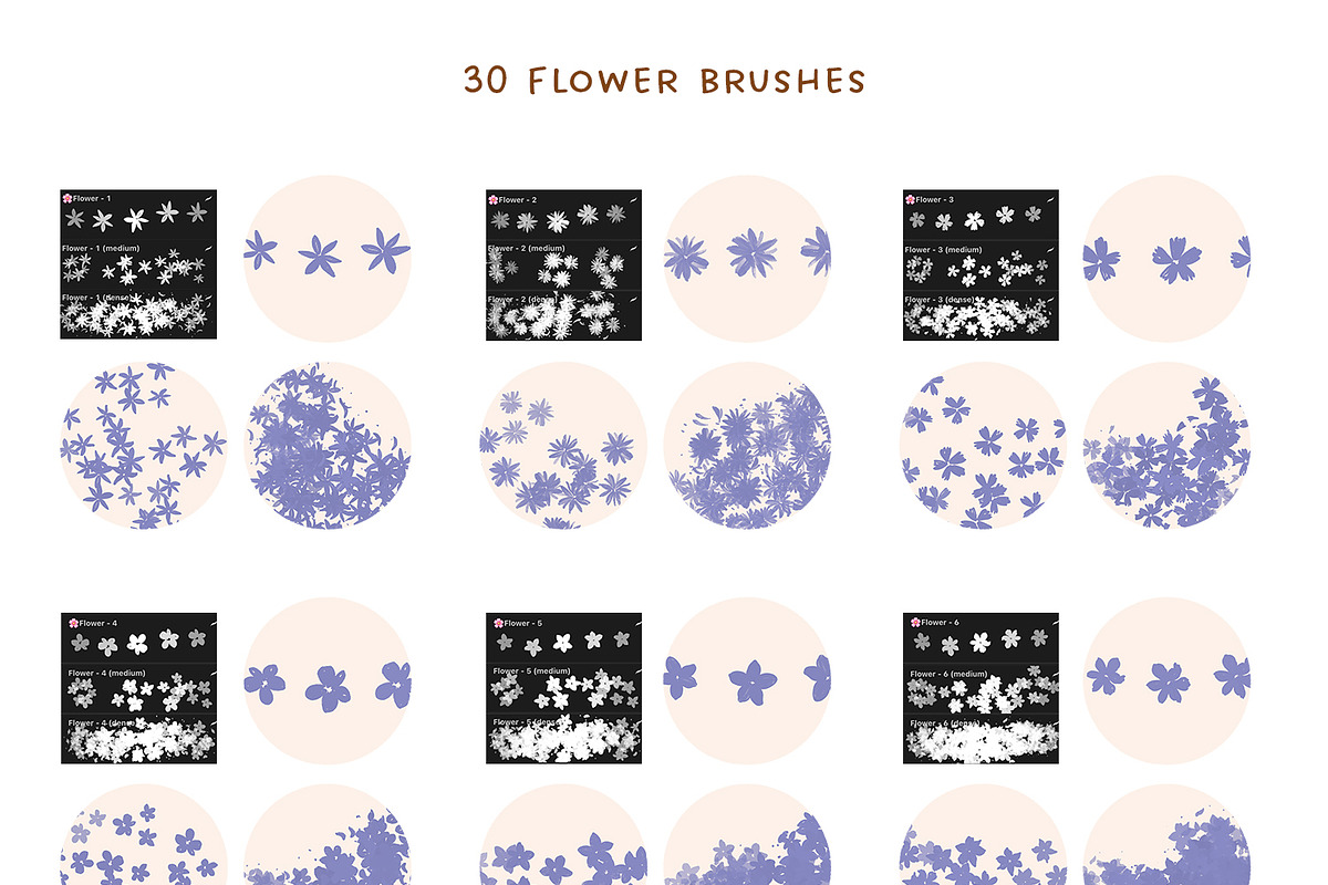 Flower Brushes for Procreate, a Brush Add-On by polikarpovaart (Photo 5 of 11)