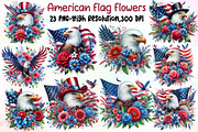 Patriotic American Flag Flowers PNG, an Illustration by Sublimation Artist (Thumbnail 1 of 6)