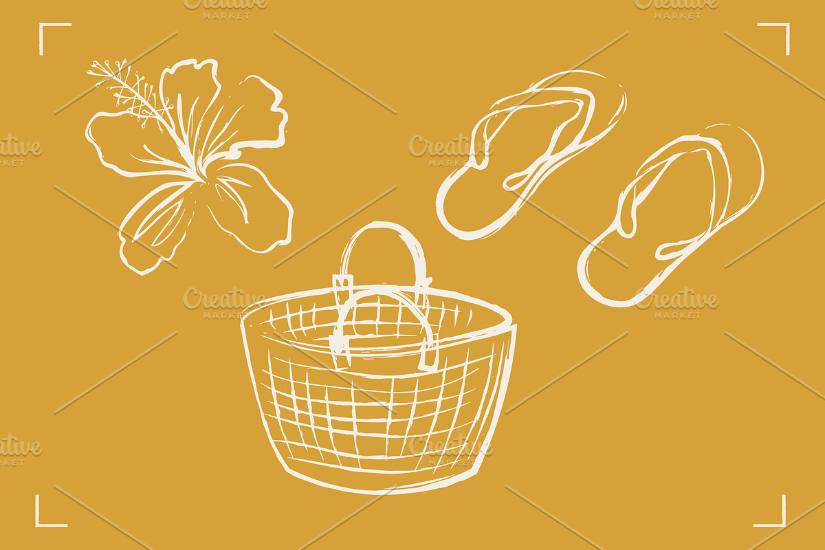 SUMMER VACATION VECTOR SET, a Seasonal Illustration by Bonfloret Studio (Photo 7 of 7)