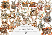 Autumn Rabbits Clipart, an Illustration by Design Market (Thumbnail 1 of 5)