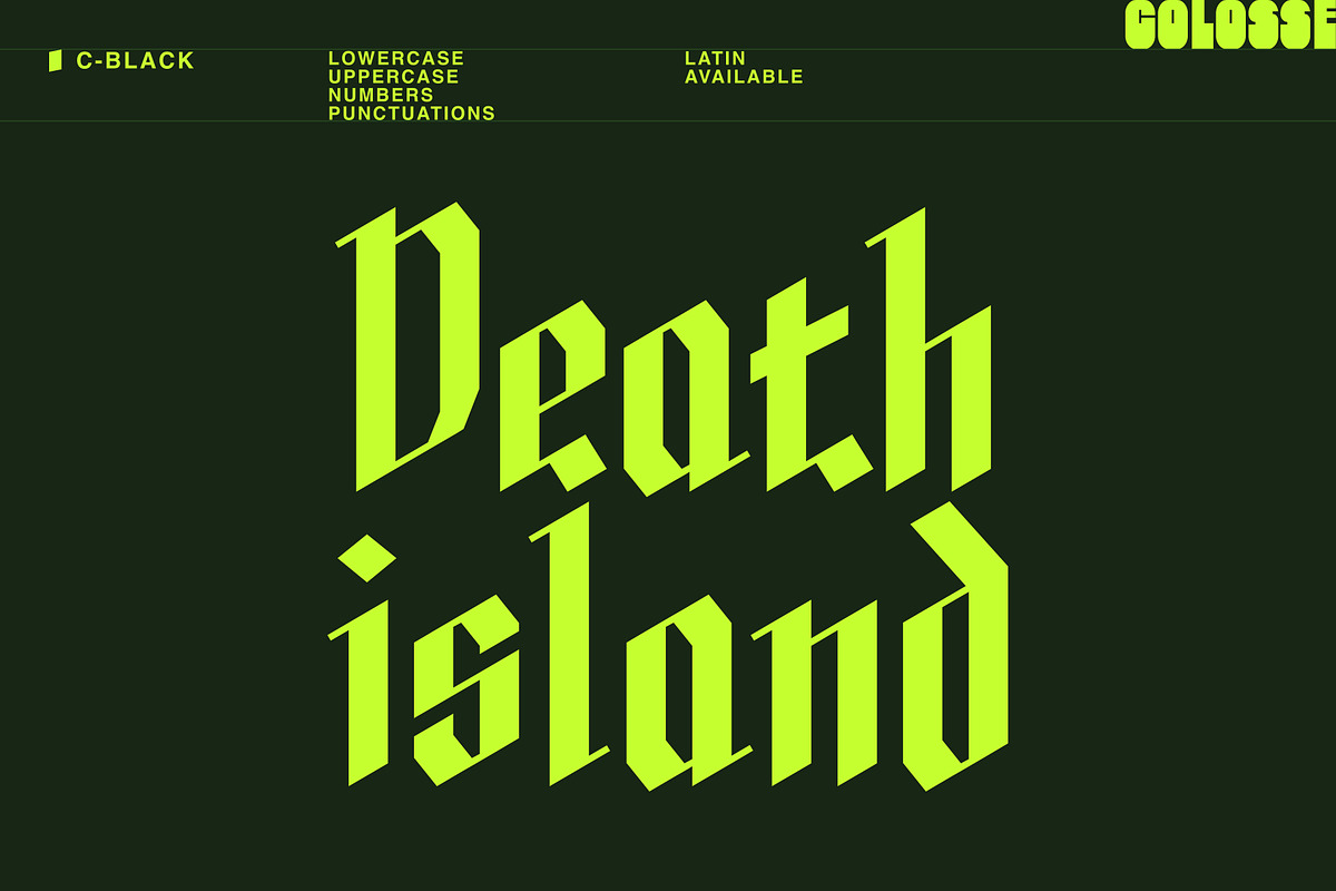 c-black display type, a Blackletter Font by Colosse Foundry (Photo 3 of 8)
