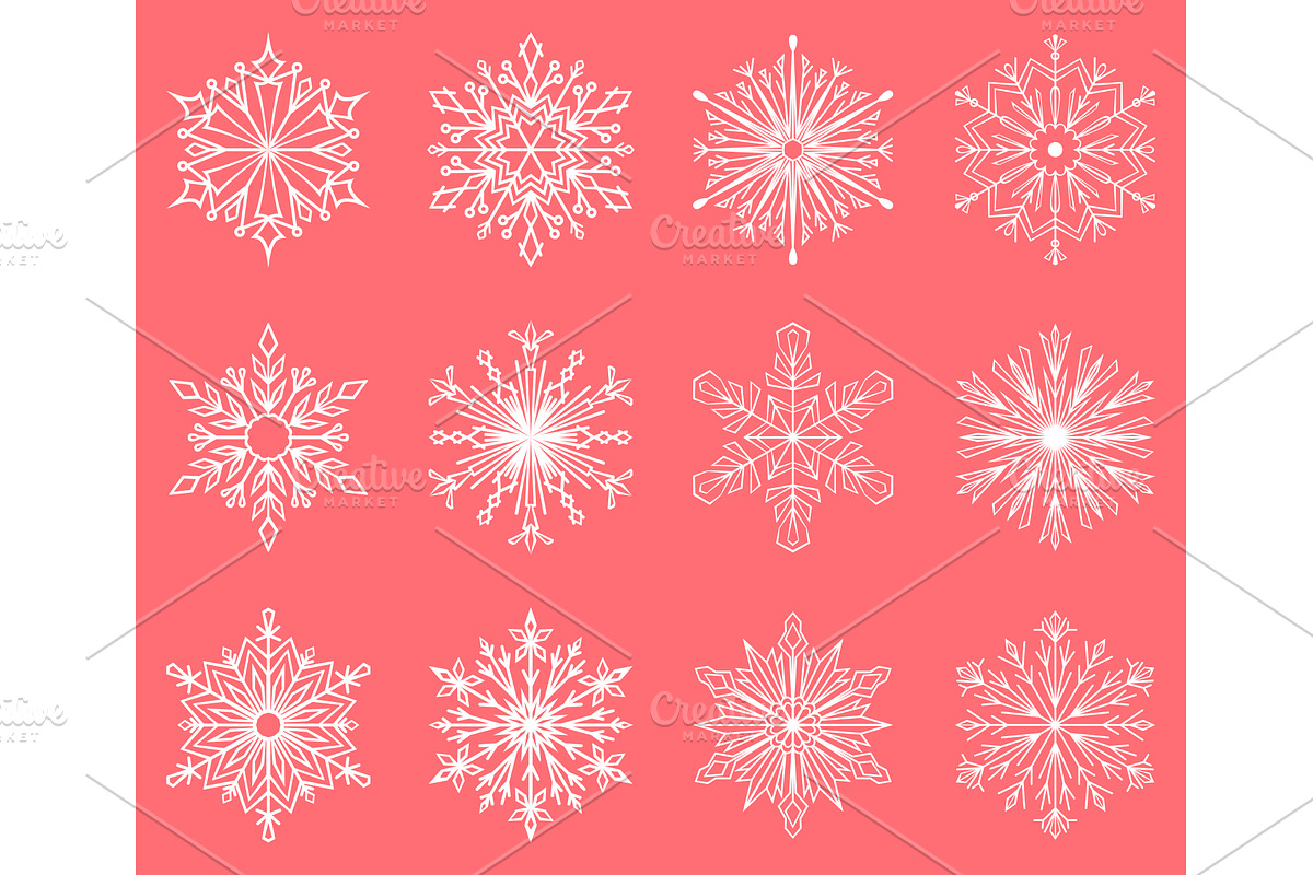 Snowflakes icon collection. Graphic, an Object Illustration by RODINA (Photo 1 of 3)