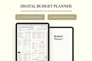 Boho Digital Budget Planner, a Templates & Theme by Digital_Mind