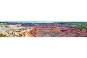 Mikhailovsky iron mine within kursk magnetic anomaly russia stock photo, an Industrial Photo by Leonid Andronov