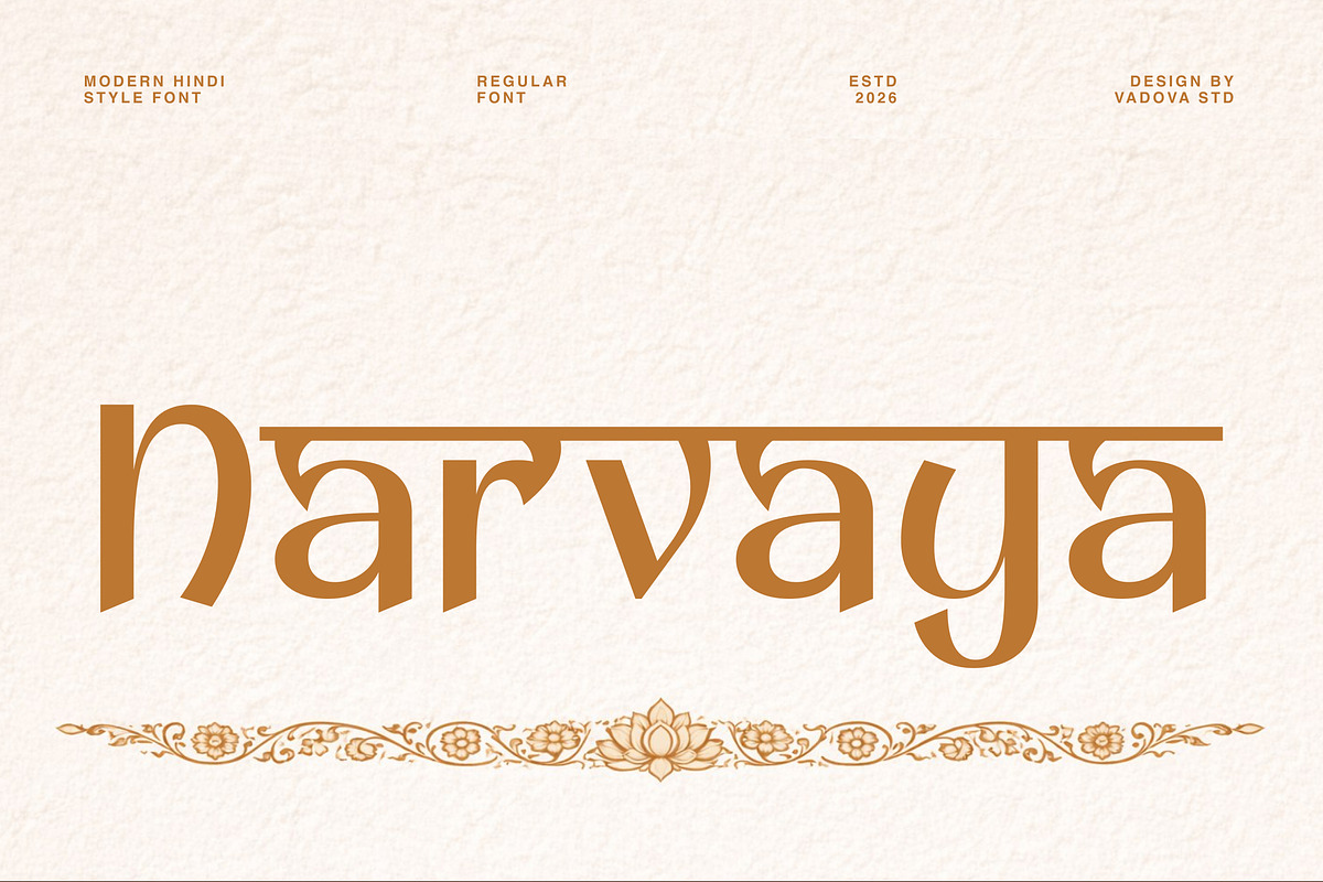 Narvaya Modern Hindi Style Font, a Sans Serif Font by Vadovastd (Photo 1 of 9)