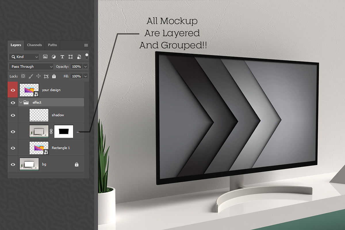 Monitor Display Mock-up #02, a Product Mockup by alexandeerco (Photo 4 of 5)