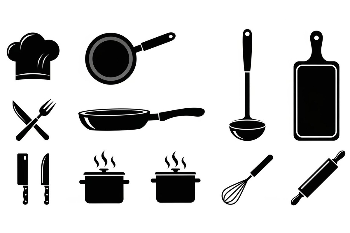 Kitchen Cooking Icon Vector Bundle, an Illustration by jahid234 (Photo 50 of 51)