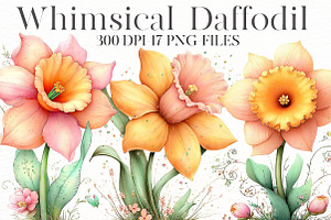 Whimsical daffodil Clipart, an Illustration by Designworld