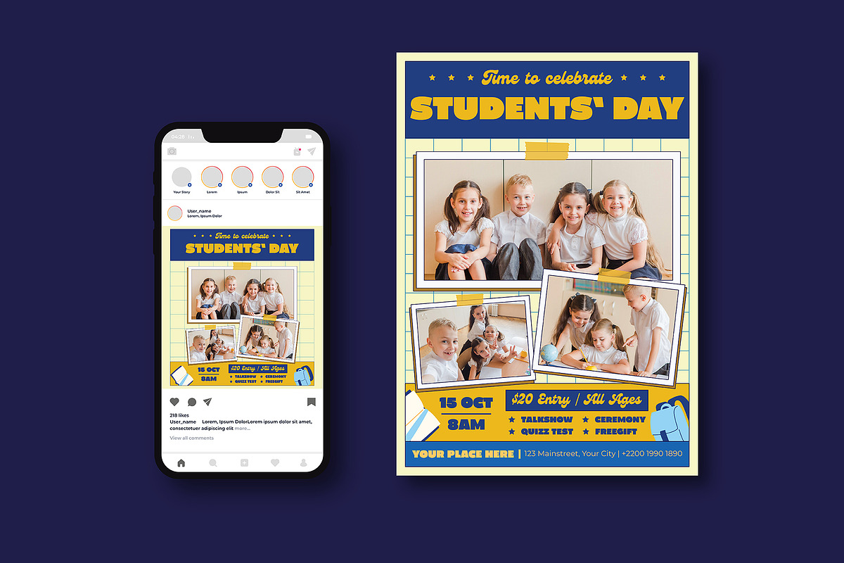 World Students Day Flyer, a Flyer Template by iDoodle Studio