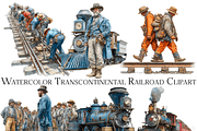 Watercolor Transcontinental Railroad, an Object Graphic by ArtisticTimberStudio (Thumbnail 1 of 2)