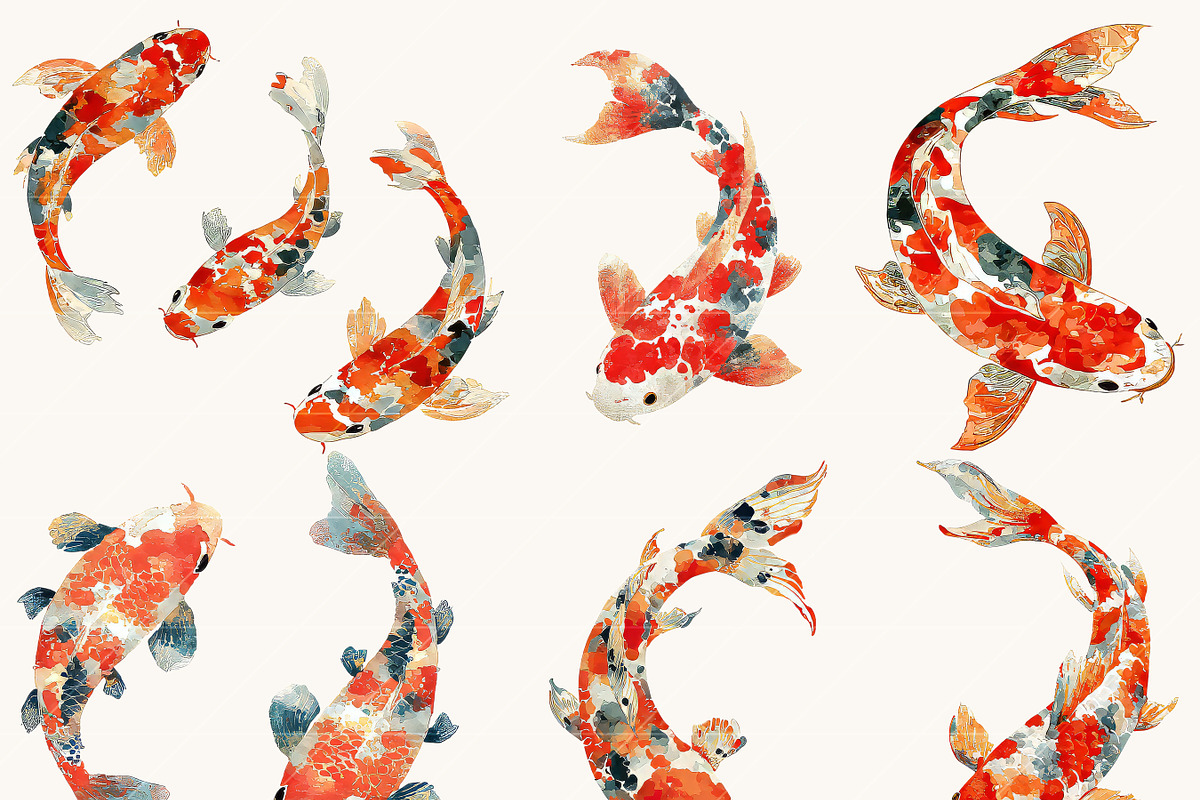 Watercolor Koi Fish Clipart, an Animal Illustration by Design Scotch (Photo 2 of 9)