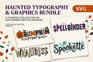 Haunted Halloween Typography SVG Set
