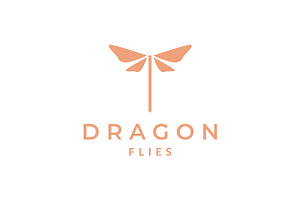 Beauty Luxury Dragonfly Logo Design