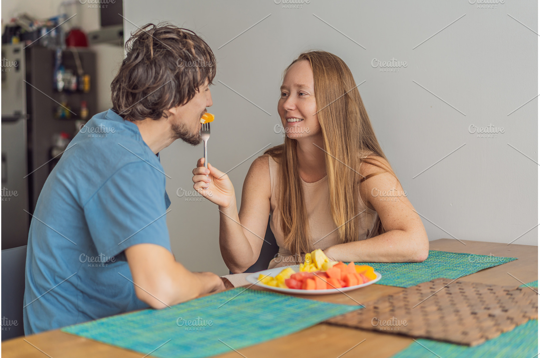 Woman and man having breakfast, a Person Photo by Elizaveta Galitskaya