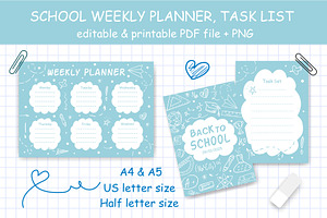 School Weekly Planner, Task List
