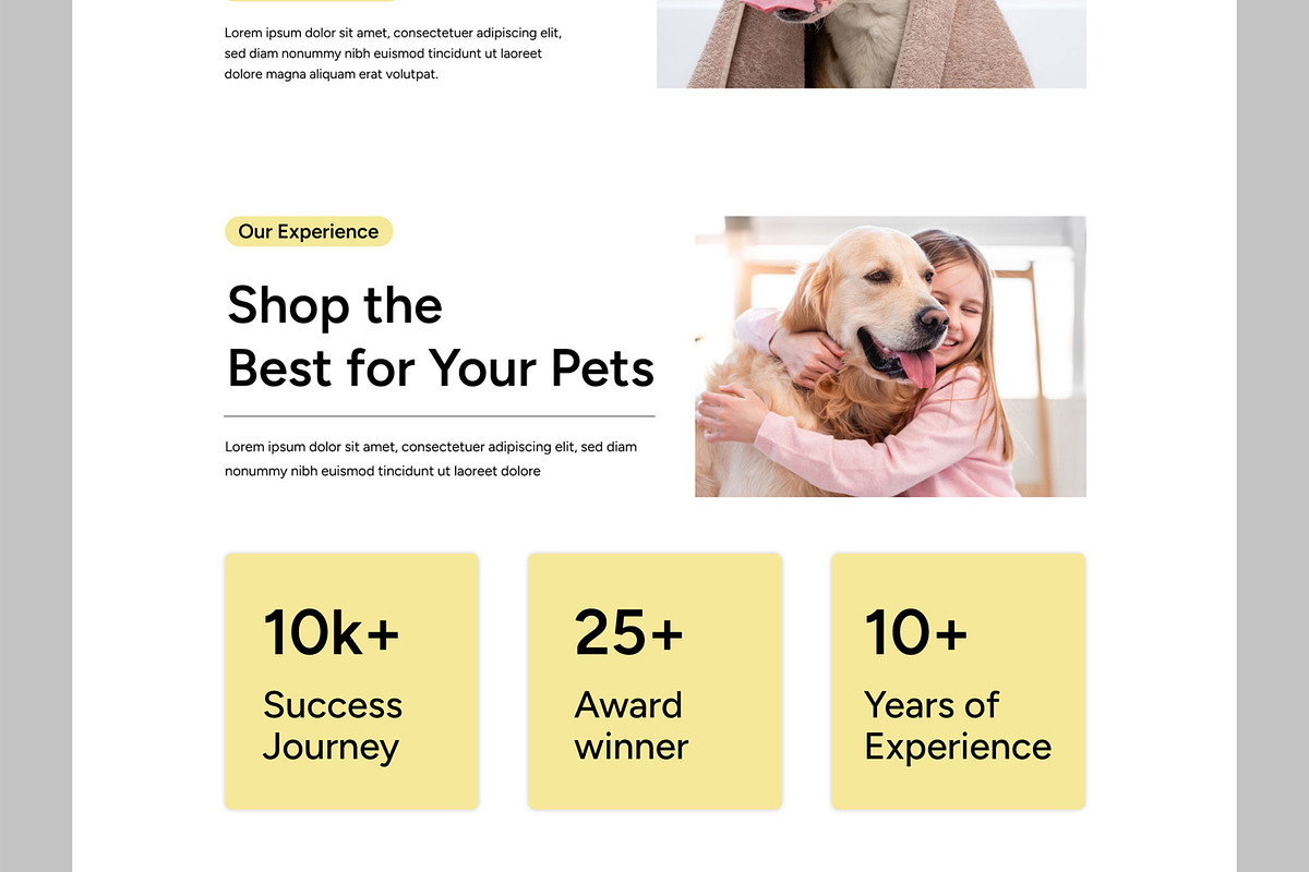 Pet Care Landing Page, a Landing Page Template by CreativeShaper (Photo 3 of 5)