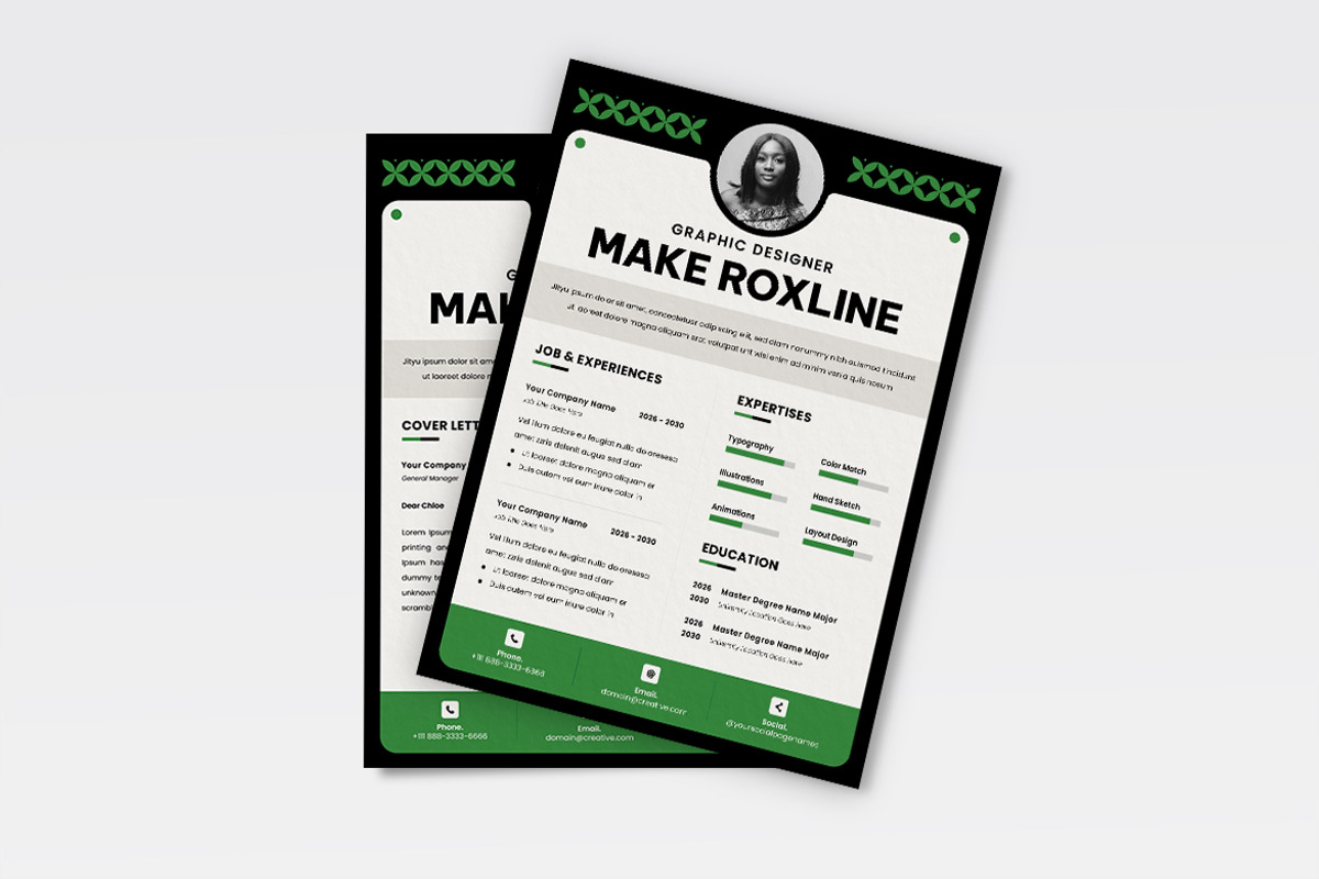 Simple Green Resume CV, a Resume Template by iDoodle Studio (Photo 3 of 4)