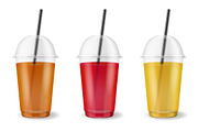 Plastic disposable cup. Vector set., a Food Illustration by Gomolach (Thumbnail 5 of 5)
