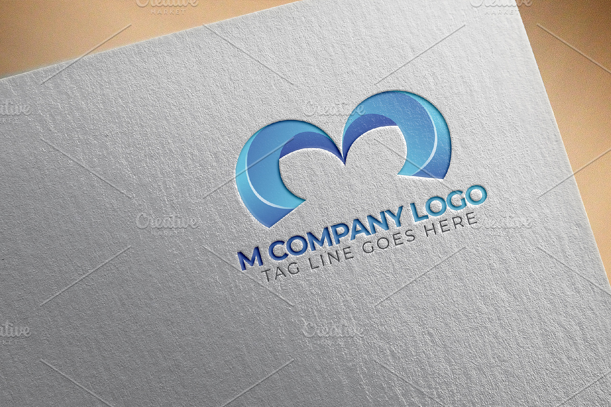 M letter Bluish Brand Logo Template, a Branding & Logo Template by arslantanoli (Photo 3 of 3)