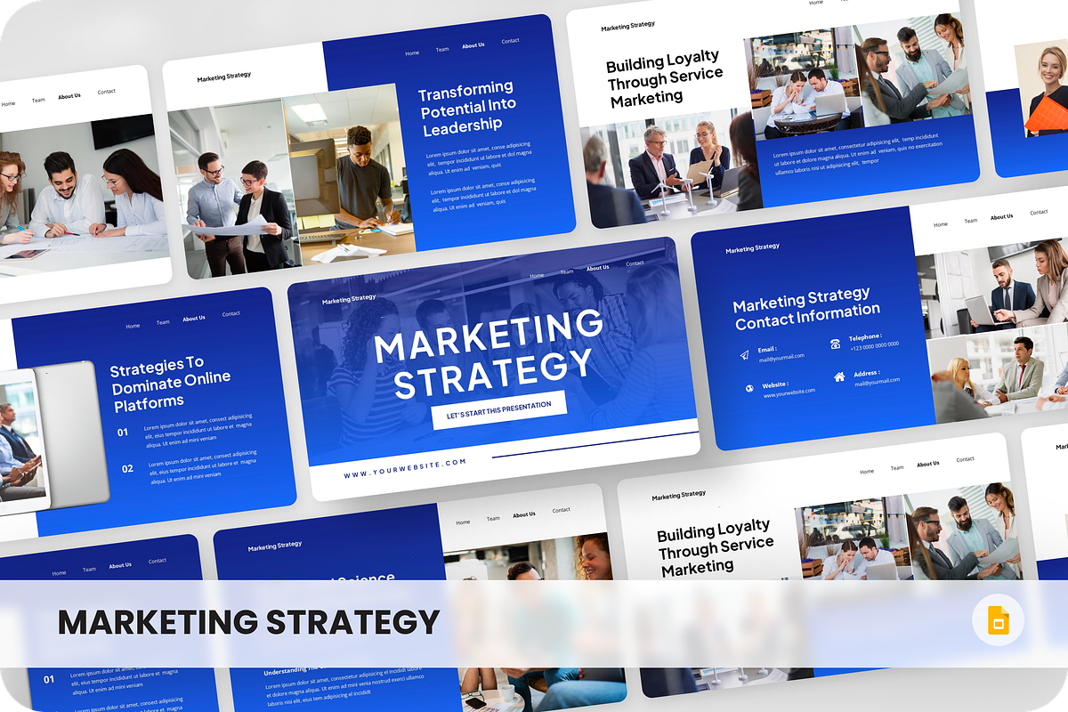 Marketing Strategy Google Slides, a Presentation Template by SquidPixey (Photo 1 of 6)