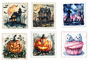 Halloween postage stamp clipart, an Illustration by Designworld (Thumbnail 2 of 6)