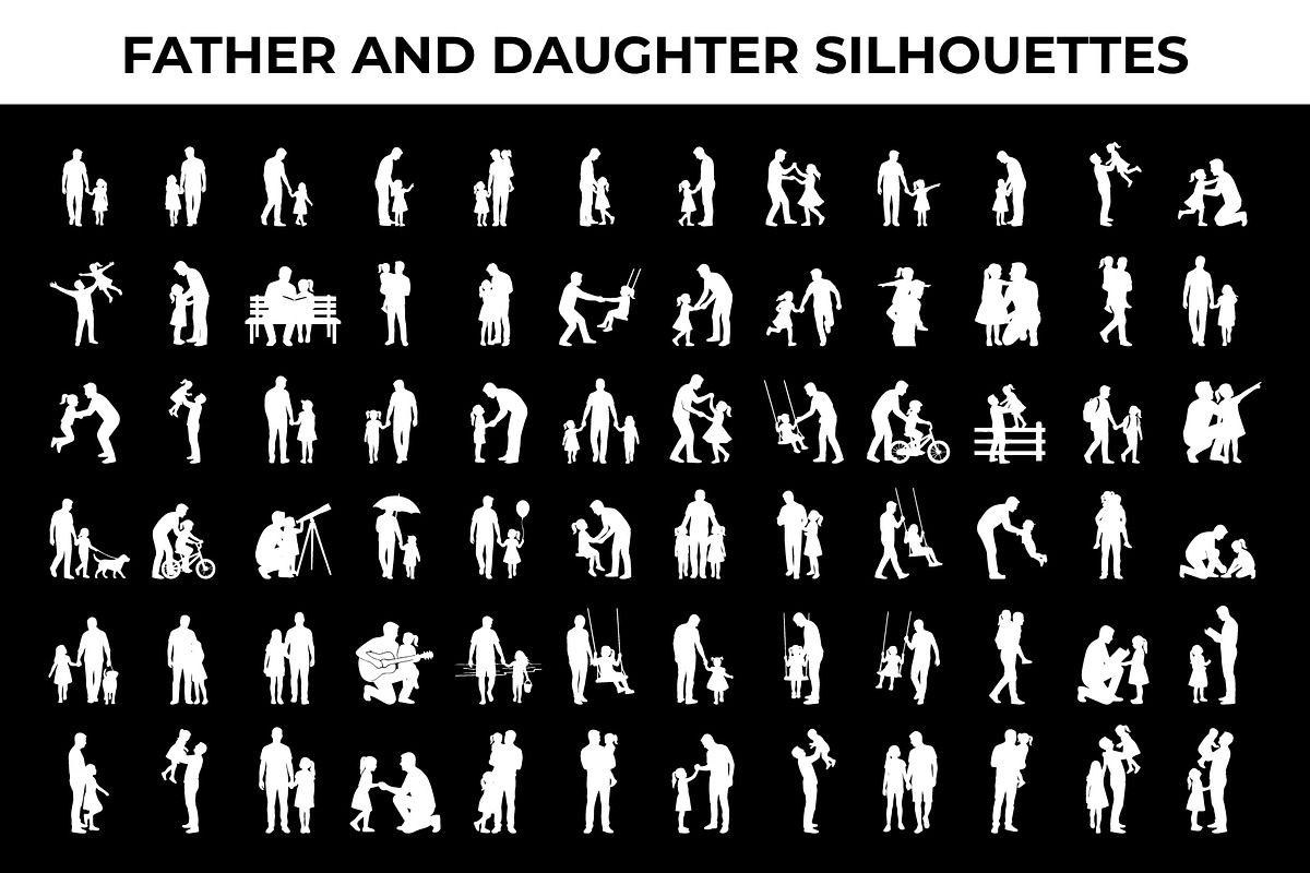 Silhouette of Father and Daughter, an Object Graphic by nandinigraphics (Photo 2 of 3)