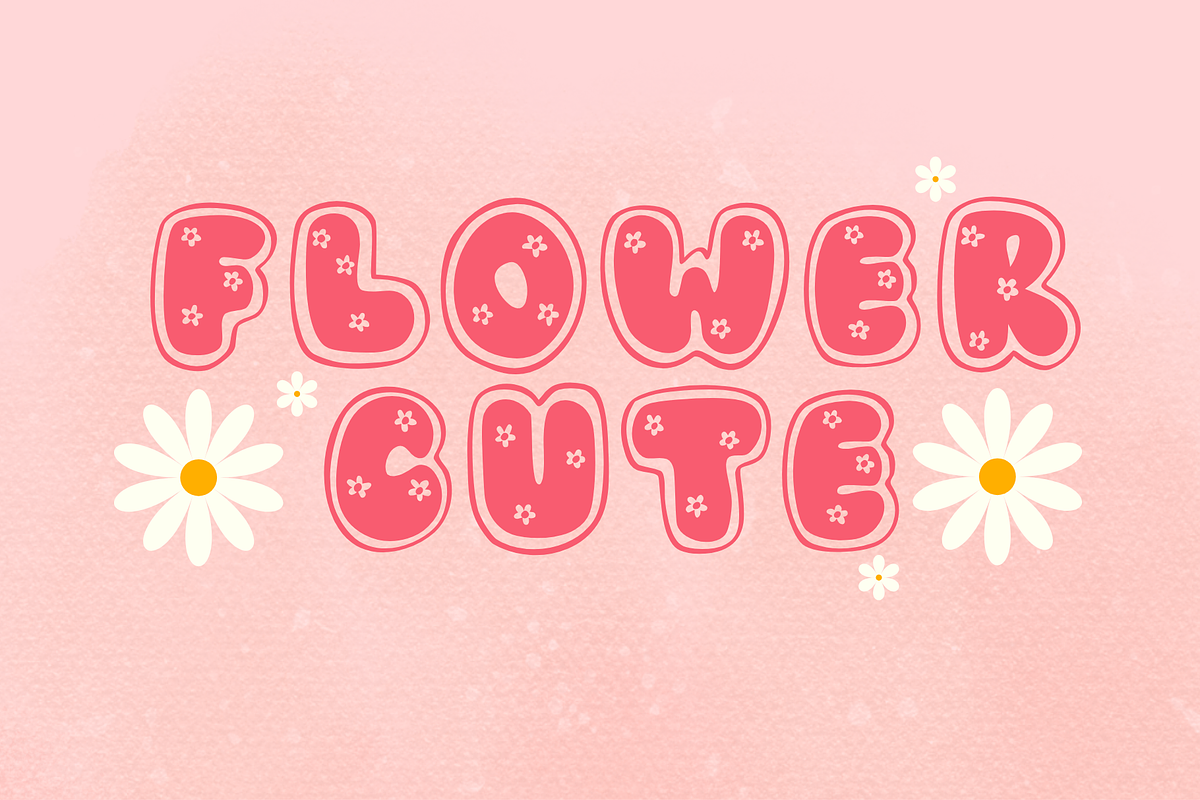 Flower cute font, a Handwritten Font by JJuta (Photo 1 of 7)