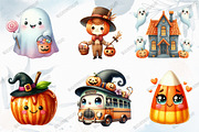 Cute Halloween Clipart Bundle, a Graphic by designcity5 (Thumbnail 3 of 5)