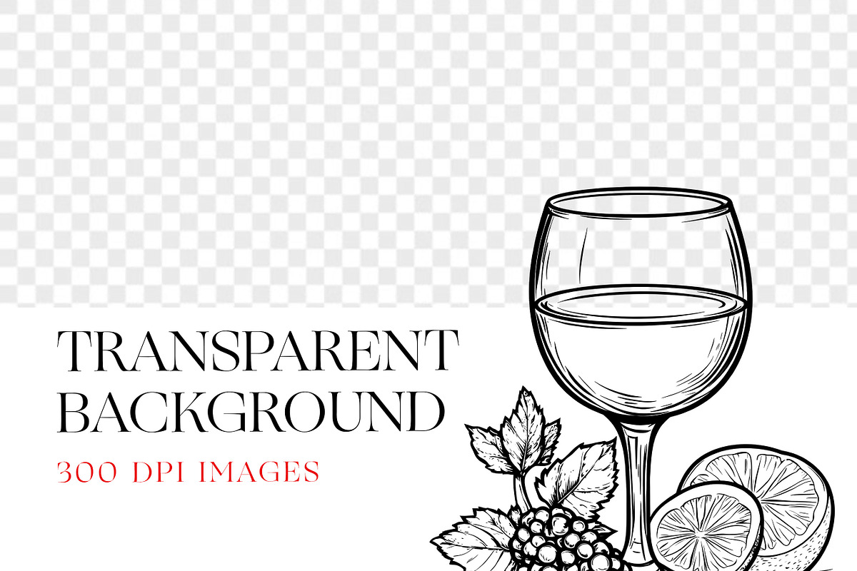 Cocktail Glass Line Art, Wine Glass, a Food Illustration by BrushstrokeArtGB (Photo 6 of 9)